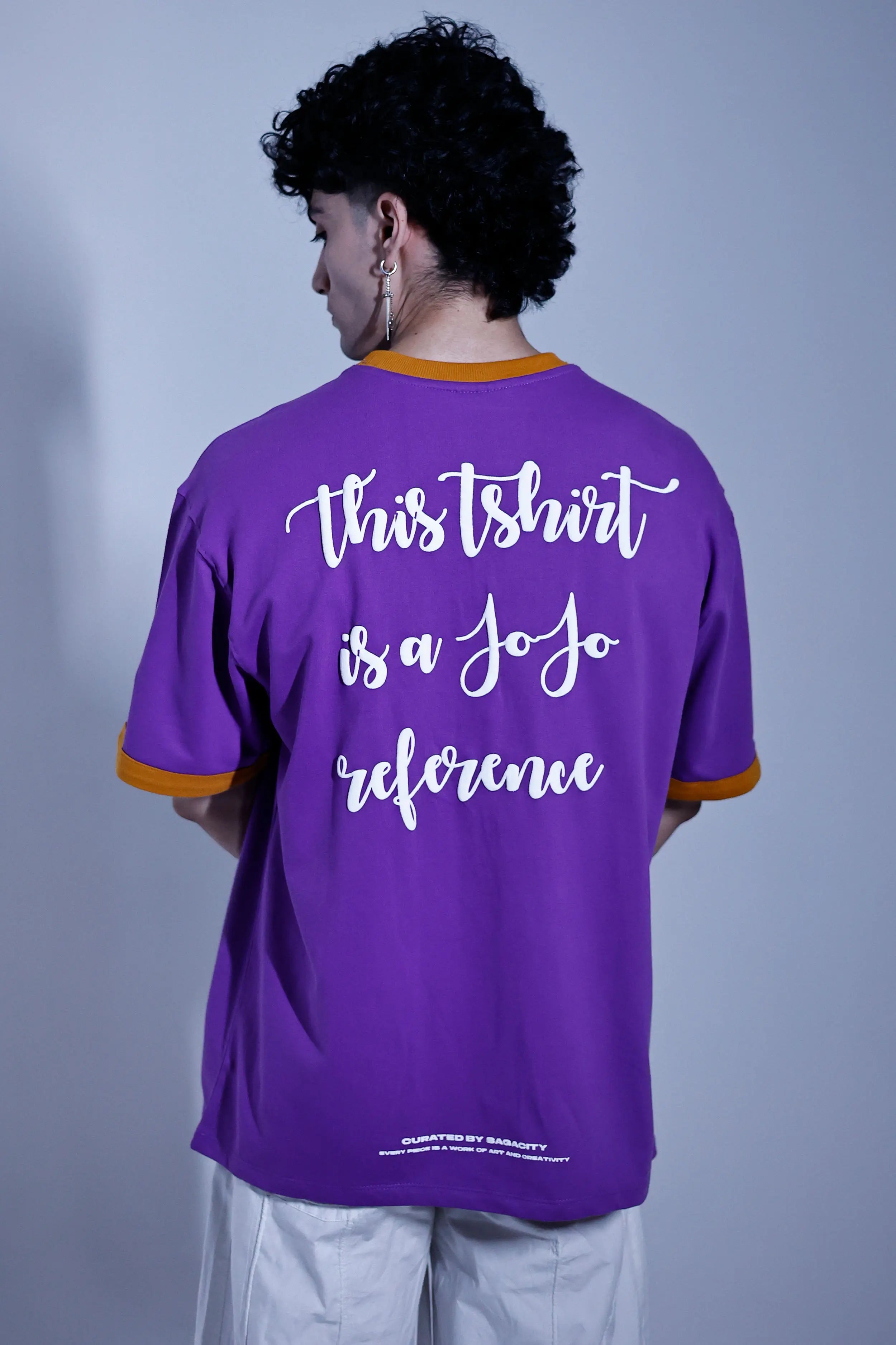 Jojo Reference - Anime Oversized T-shirt with Patchwork - Krylln