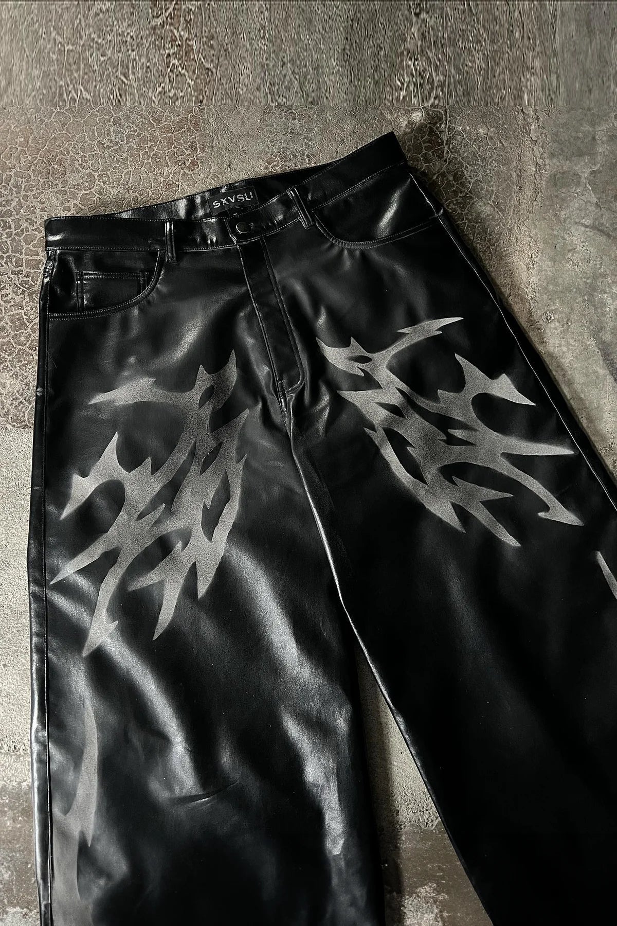 HEAVY LEATHER DESIGNER PANTS - Krylln