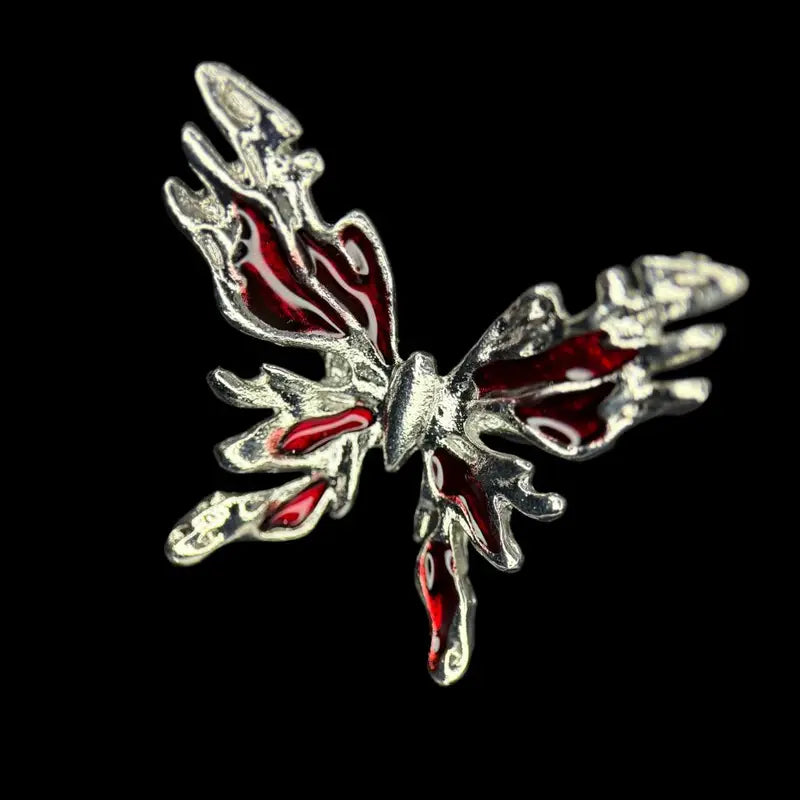 Red Crimson Butterfly Ring